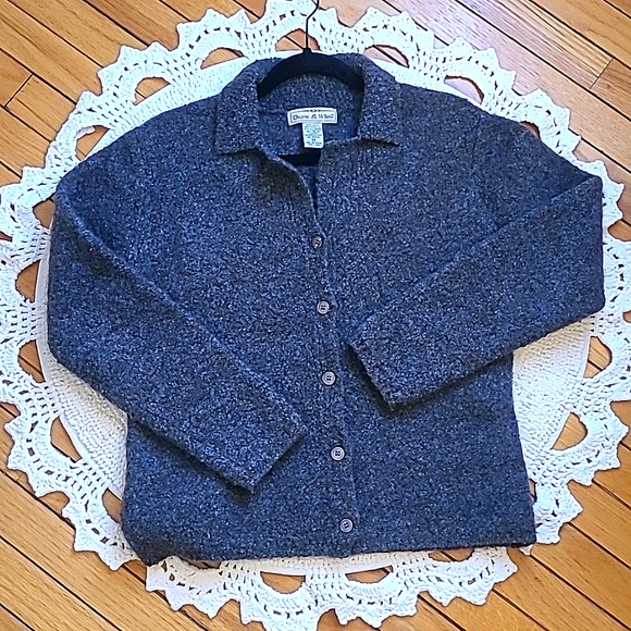 DEANE & WHITE Gray Wool Sweater, Size Medium - Picture 7 of 8